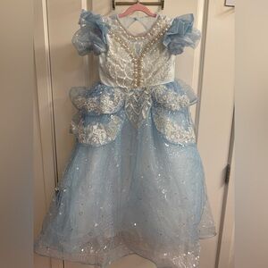 Cinderella-inspired deluxe dress, blue&white, pearl & sequin embellishments 130